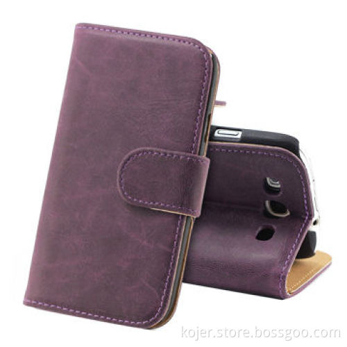 Wallet-shaped Leather Cases for Samsung with Magnetic Flap on Top, OEM Orders Welcomed